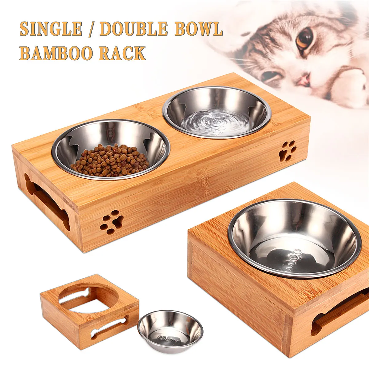 Food Storage And Safety - Cuenco para Gato, plato de bambú