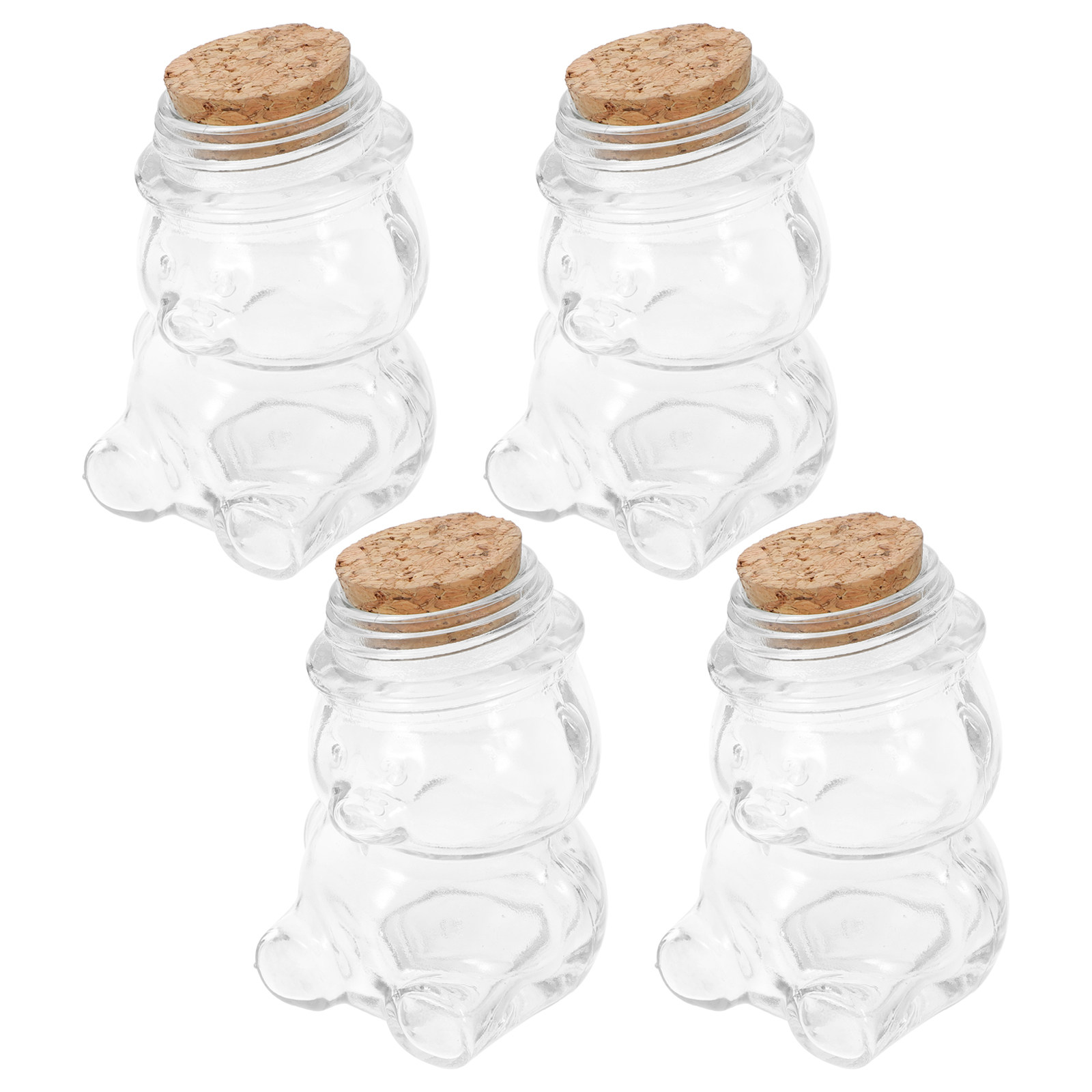 Food Storage Jars Airtight - Juego de 4 tarros de cristal