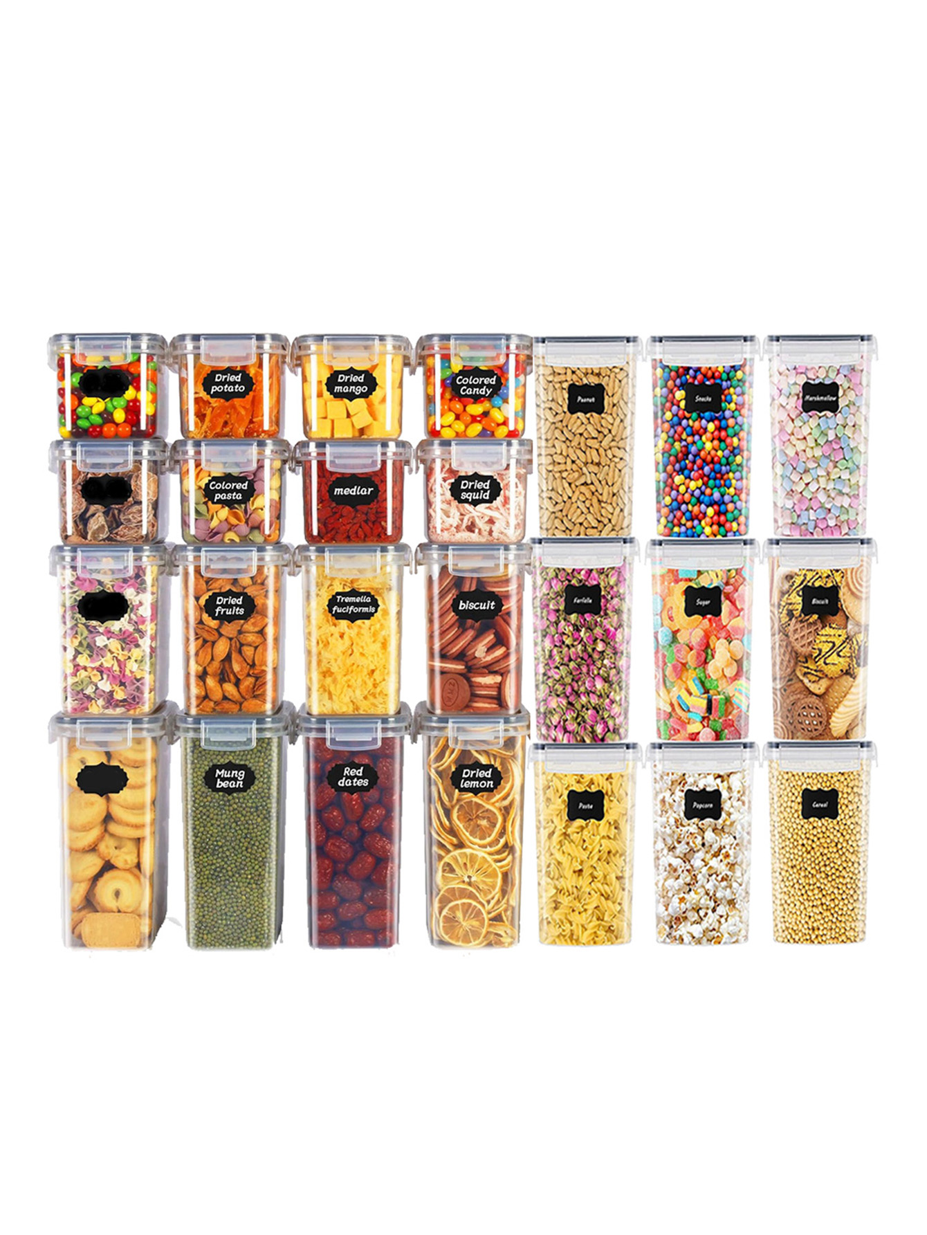 Food Storage Jars Airtight - 48 recipientes herméticos para almacenamiento de