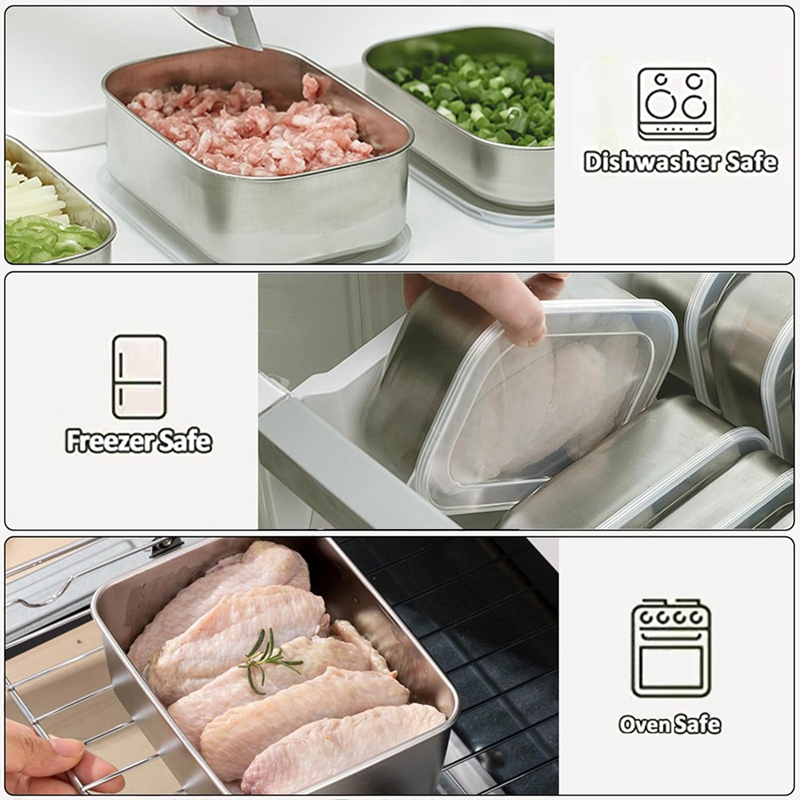 Recipientes de Acero Inoxidabl - Food Storage And reseña y precio