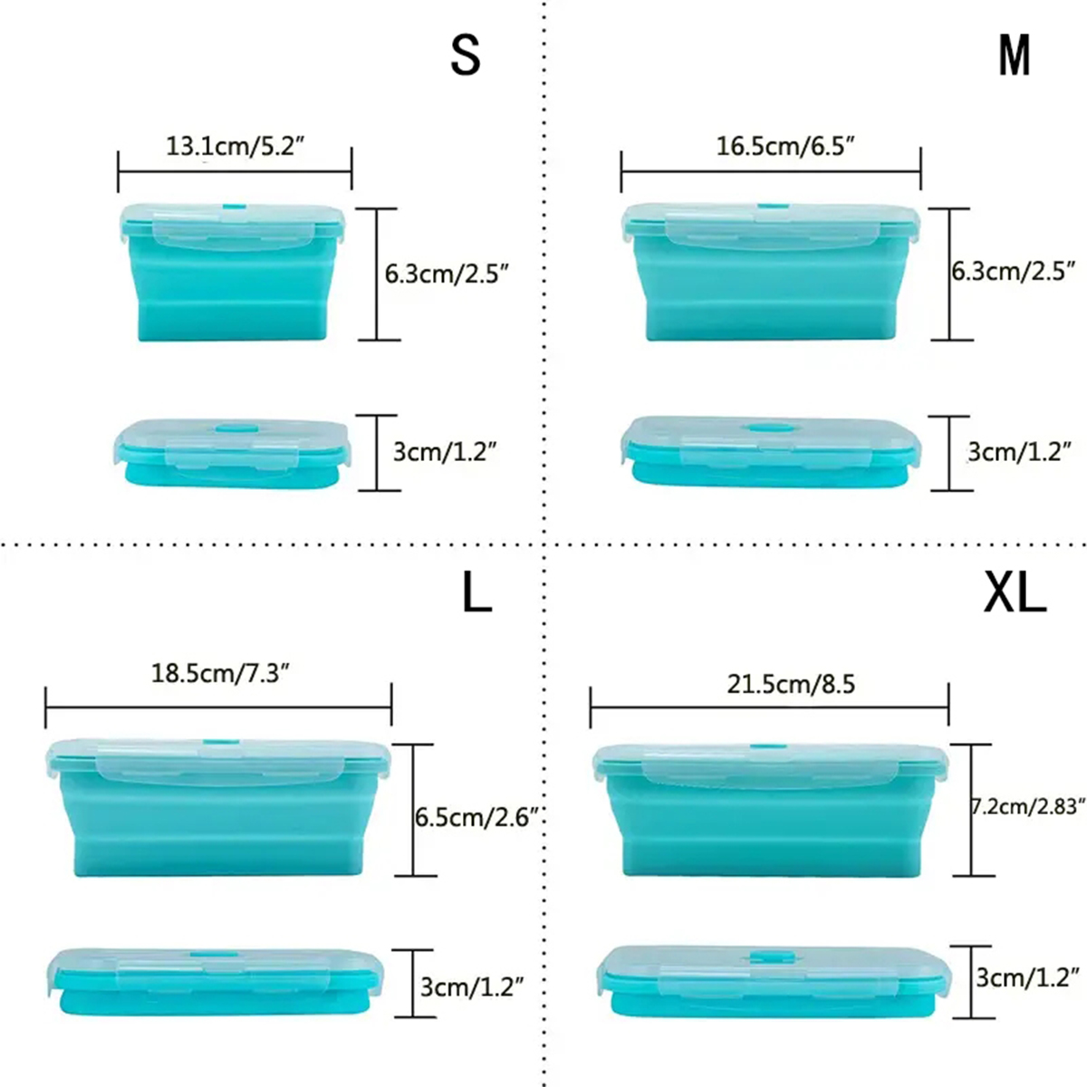 Contenedor Plegable de Silicon - Food Storage Freezer Containers reseña y precio