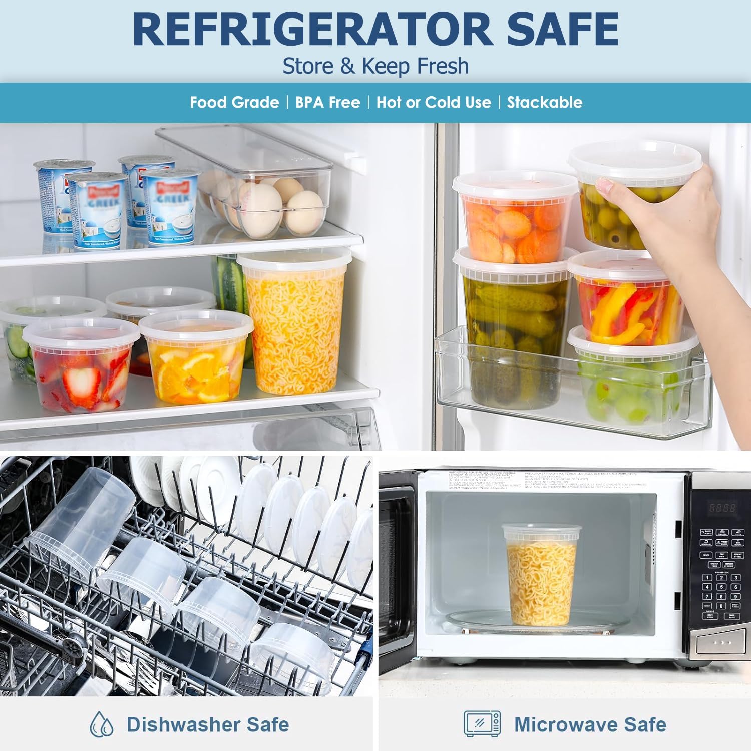 24 Uds. Contenedores de almace - Food Storage Freezer Containers reseña y precio