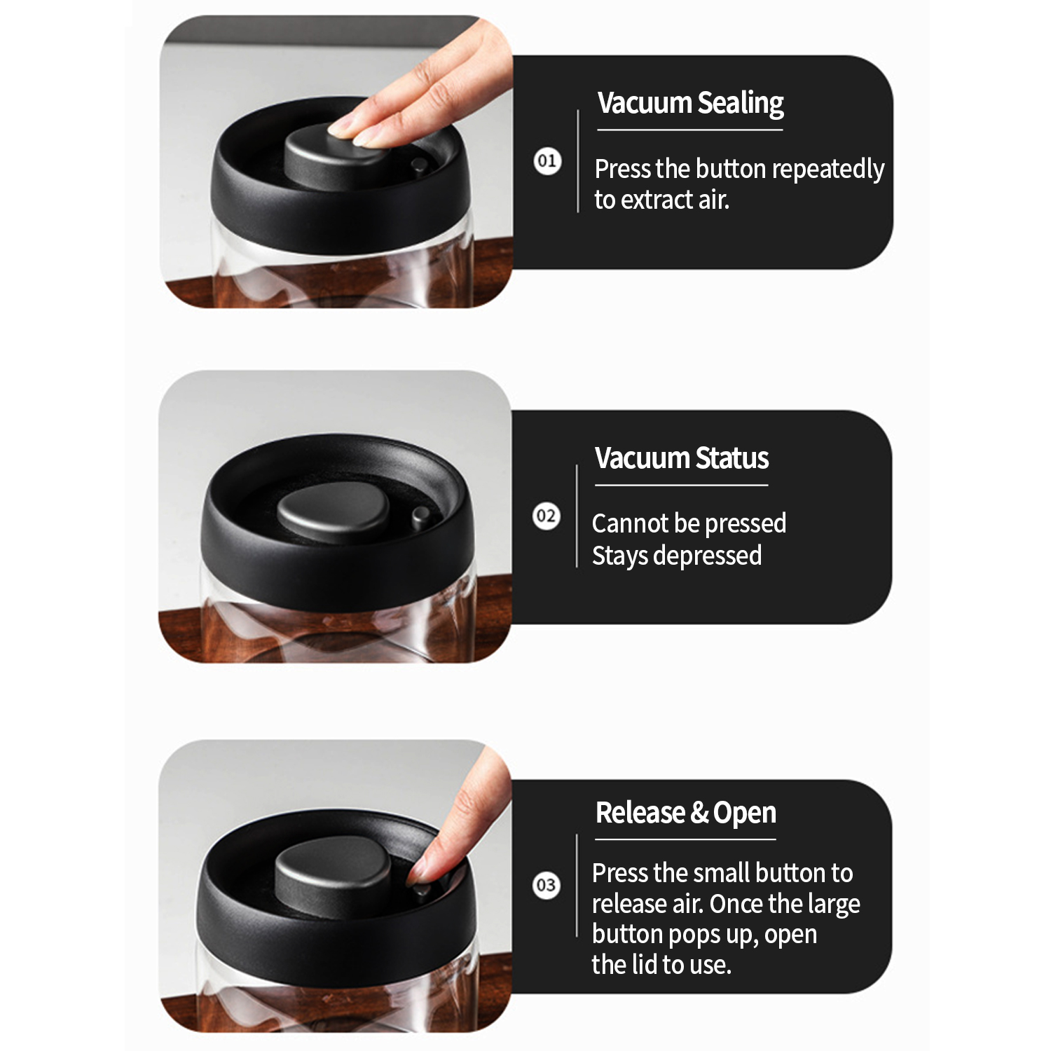 Recipiente para café al vacío  - Food Storage Jars Airtight reseña y precio