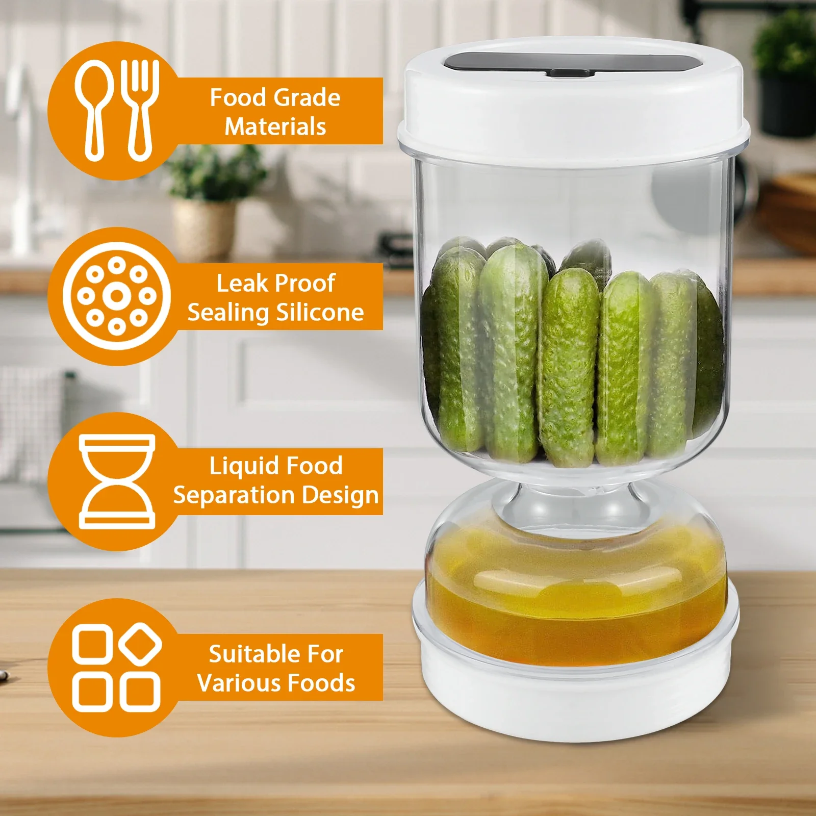 Contenedor de pepinillos, sepa - Food Storage Jars Airtight reseña y precio