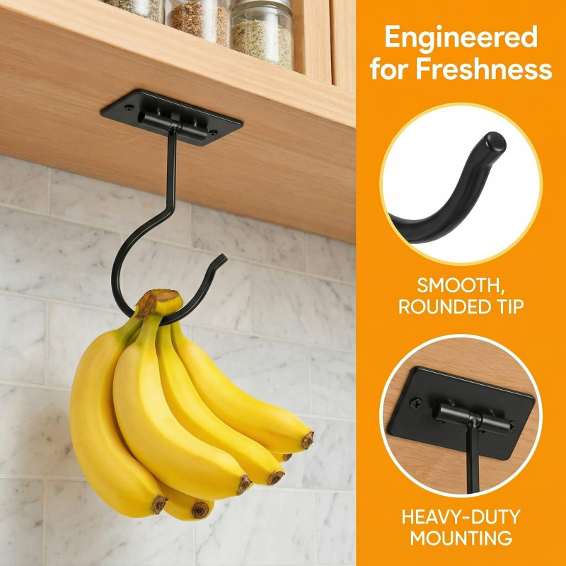 Gancho Adhesivo de Metal Negro - Food Storage Kitchen Cabinet reseña y precio
