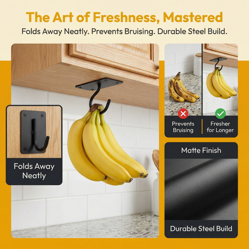Gancho Adhesivo de Metal Negro - Food Storage Kitchen Cabinet reseña y precio